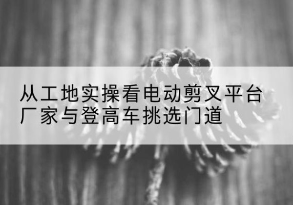 叶集电动剪叉升降平台厂家-从工地实操看电动剪叉平台厂家与登高车挑选门道